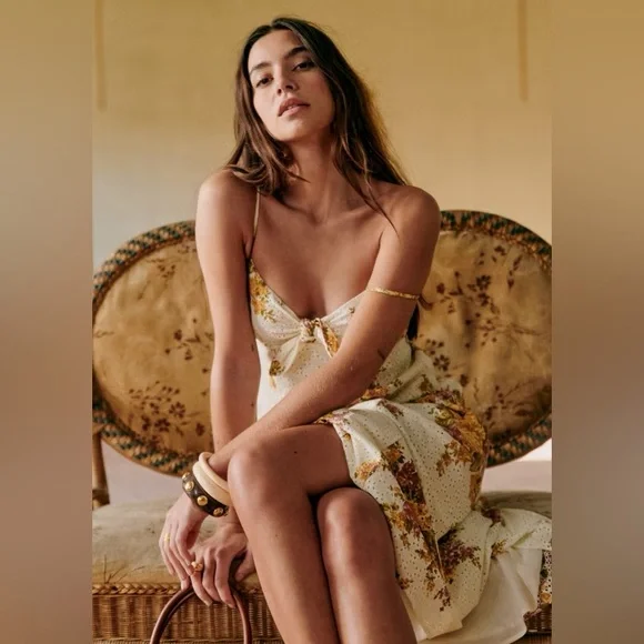 Sold!!  New with tags Sezane chiaretta floral eyelet dress size 34/ us 2 - Picture 2 of 14